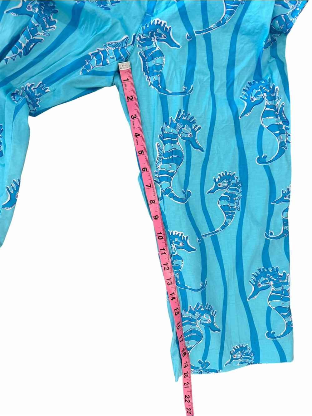 Vintage Vtg Women’s LILLY PULITZER Blue Seahorse Capri Pants Size 8 - Picture 4 of 5